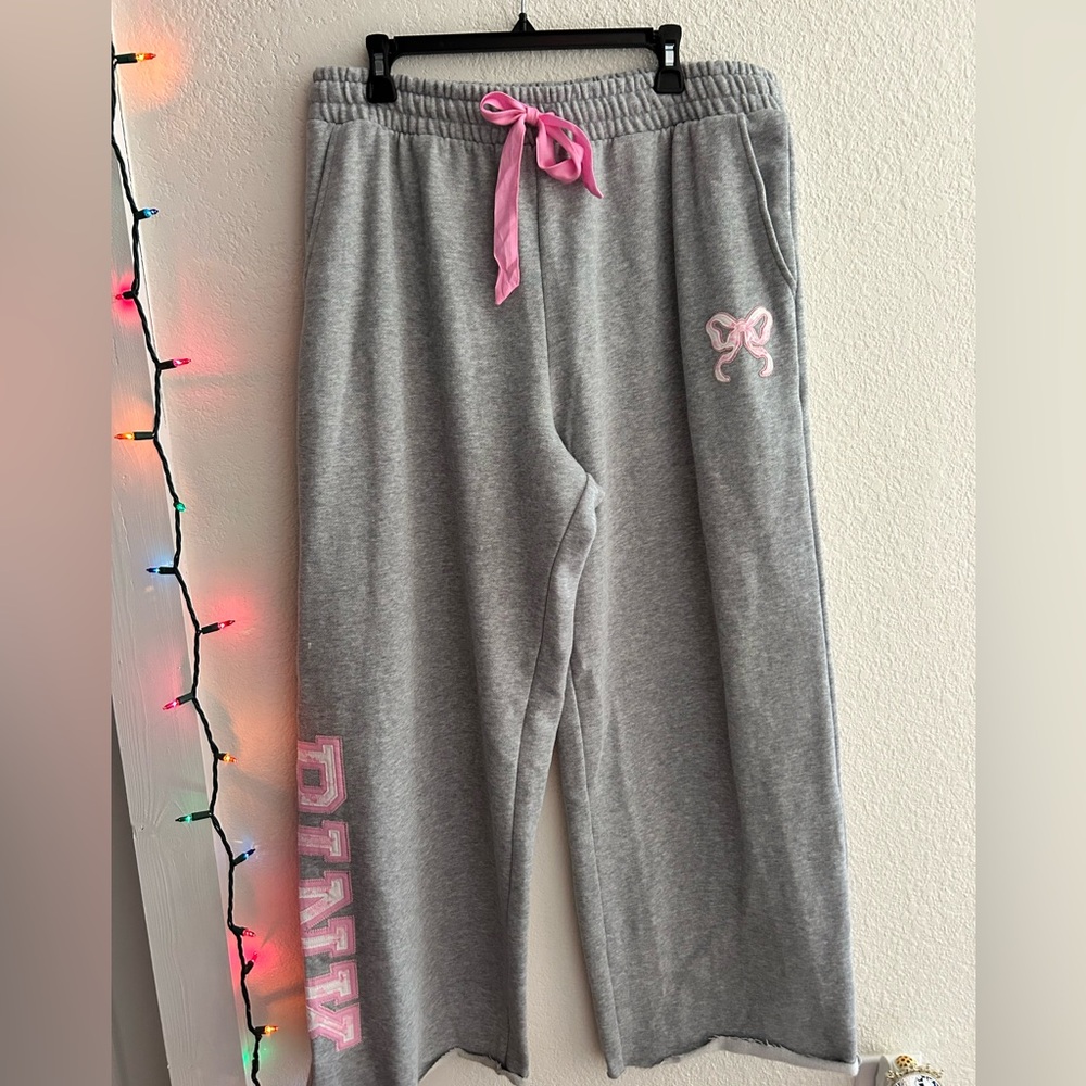 LoveShackFancy Gray Pants with Pink Accents